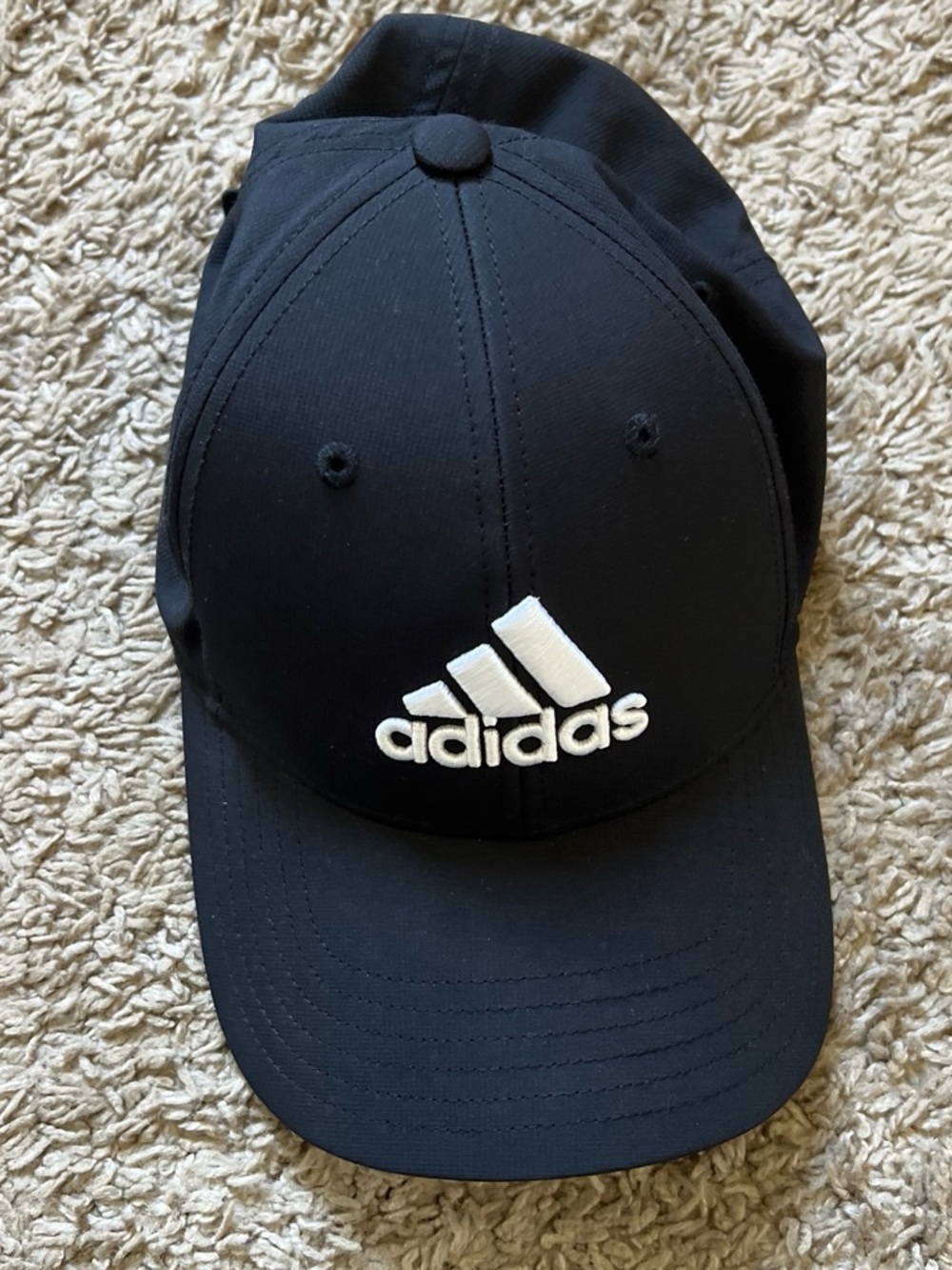 adidas Black Cap with White Logo - Kids